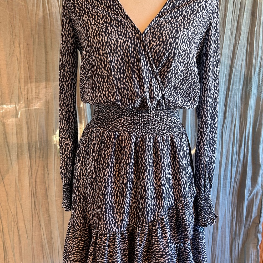 Elegant Black and White Patterned Dress